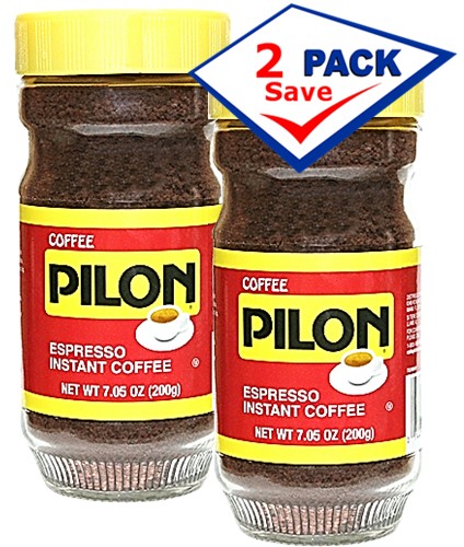 Pilon Instant Cuban Coffee. Family Size 7.05 oz Jar Pack of 2